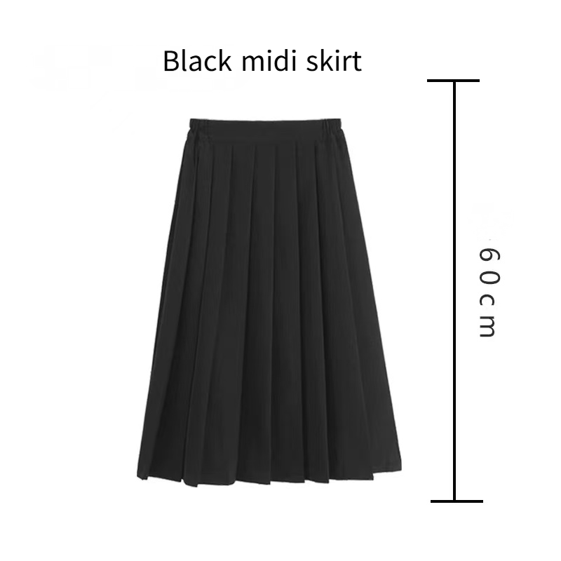 Plus Size 3 Kinds Length Short Mid-length JK Uniform Pleated Skirt