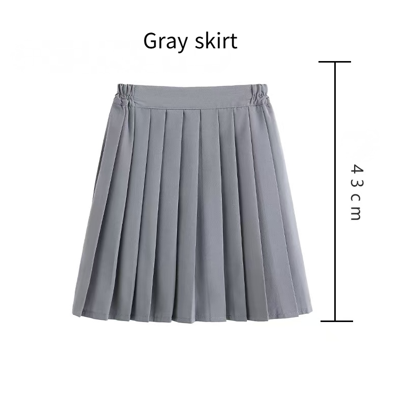Plus Size 3 Kinds Length Short Mid-length JK Uniform Pleated Skirt