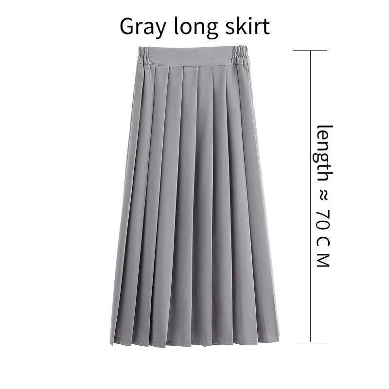 Plus Size 3 Kinds Length Short Mid-length JK Uniform Pleated Skirt