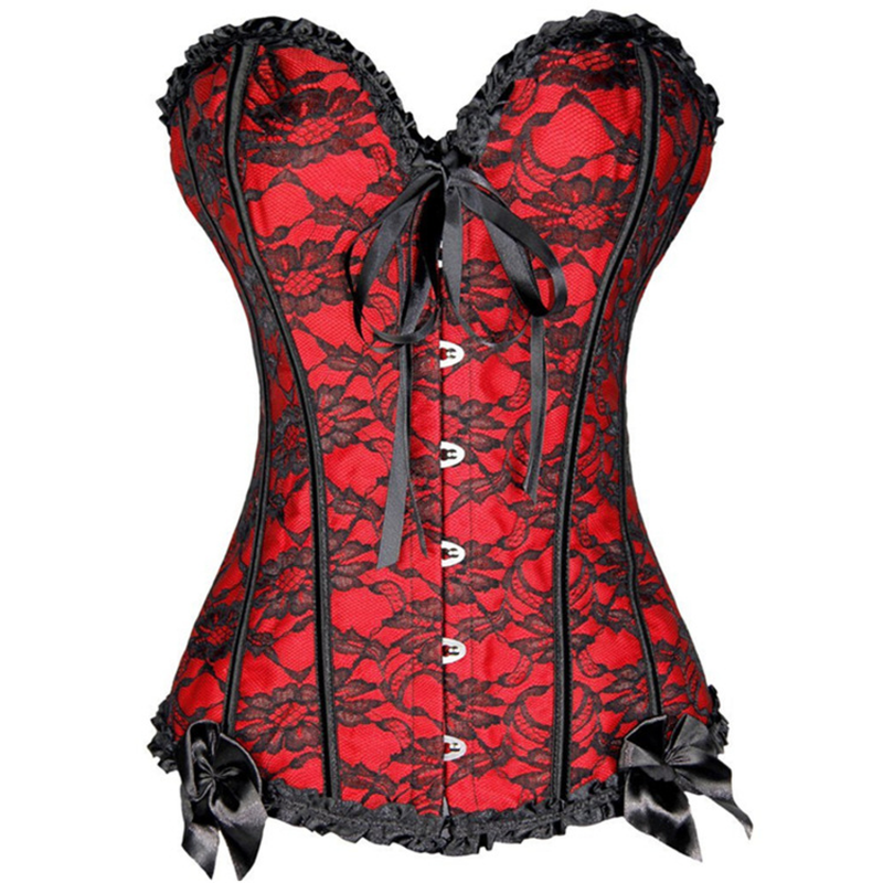 Plus Size Lace Single-breasted Corset Bracket Push-up Palace Bustier