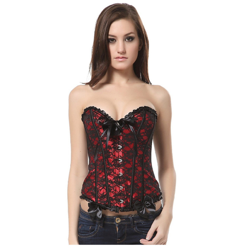 Plus Size Lace Single-breasted Corset Bracket Push-up Palace Bustier