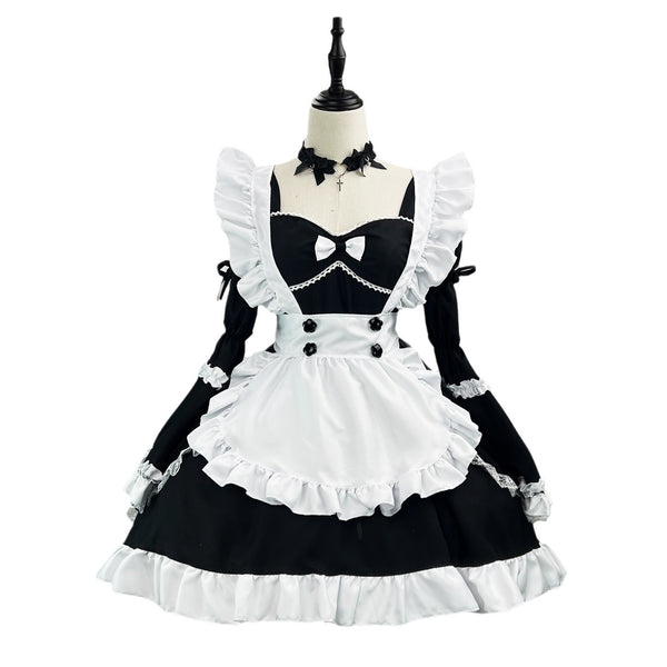 Plus Size Lolita Maid Cosplay Costume Dance Celebre Live Apron Dress - AwwwCos