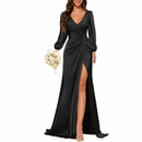 Plus Size Mermaid Satin Bridesmaid Gown Formal Party Dress - AwwwCos