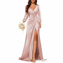 Plus Size Mermaid Satin Bridesmaid Gown Formal Party Dress - AwwwCos
