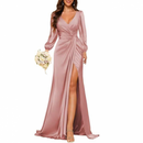 Plus Size Mermaid Satin Bridesmaid Gown Formal Party Dress - AwwwCos