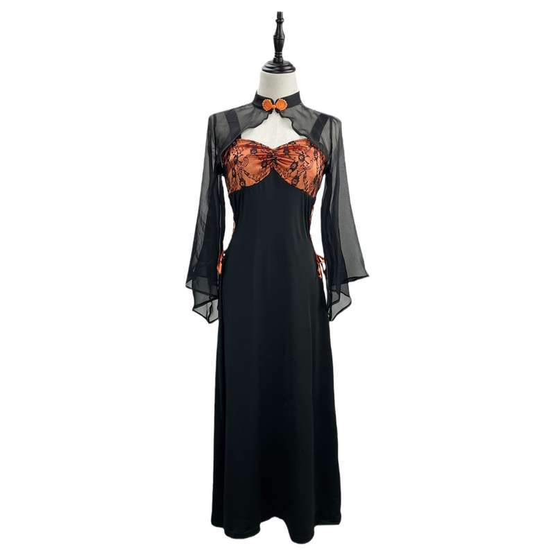 Plus Size Women Halloween Chinese Style Cheongsam Witch Cosplay Costume Hat - AwwwCos