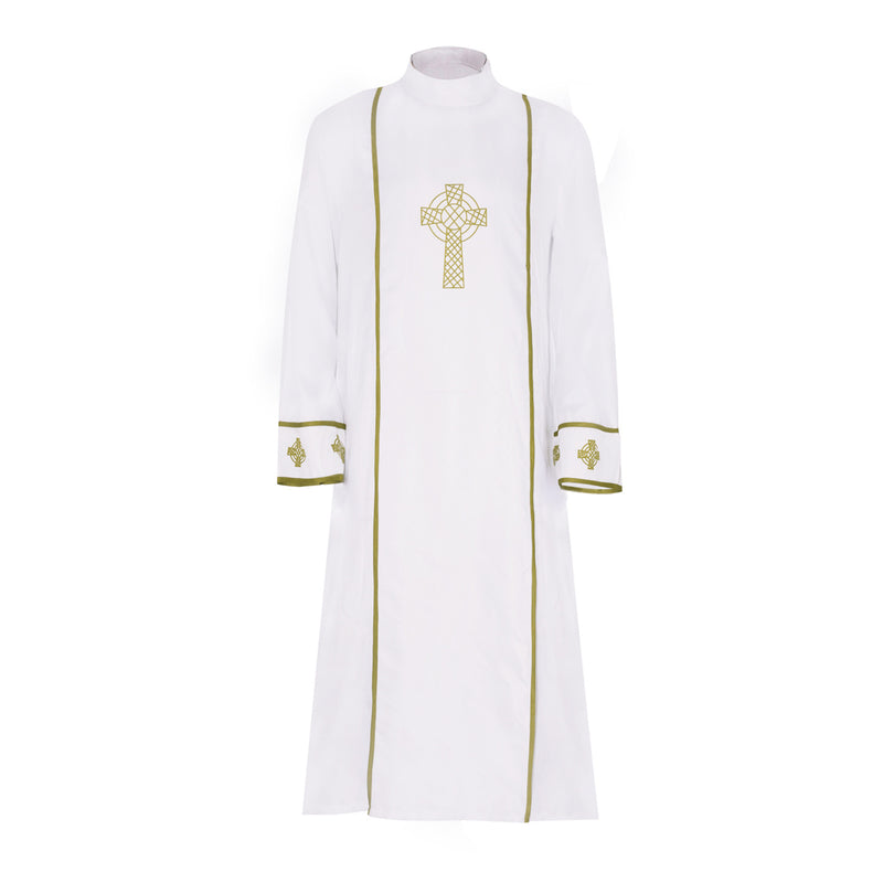 Priest Cosplay White Robe Clergy Catholic Pastor Outfit Christian Costume