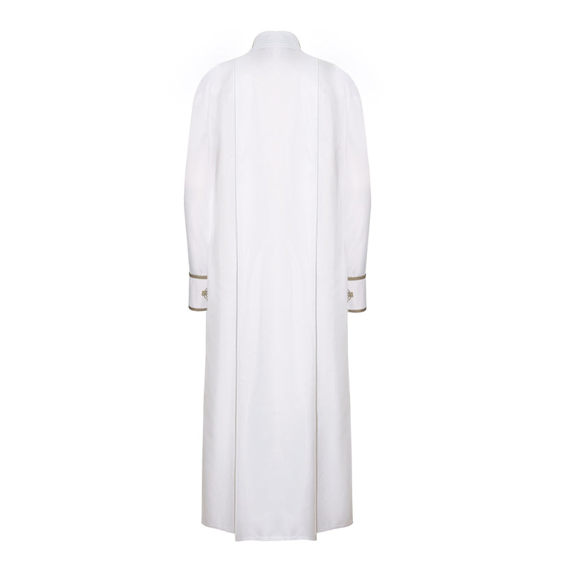 Priest Cosplay White Robe Clergy Catholic Pastor Outfit Christian Costume