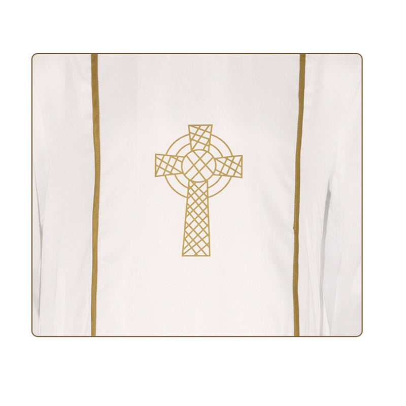 Priest Cosplay White Robe Clergy Catholic Pastor Outfit Christian Costume