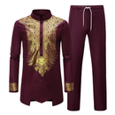 Prince Gold Stamping Printed British Men African Phoenix Suit - AwwwCos