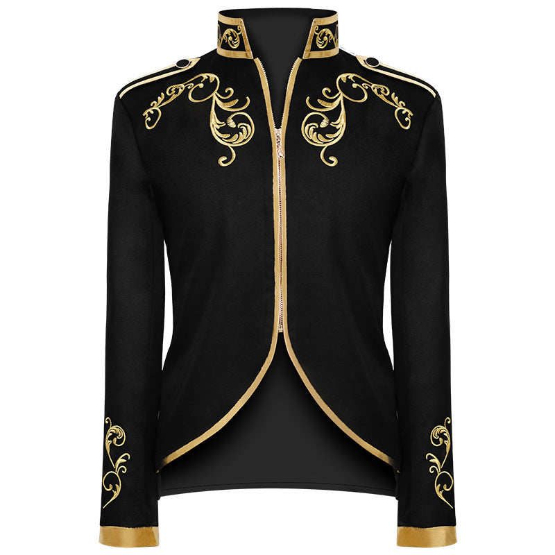 Prince Medieval Court Style Jacket Embroidered Suit Men Performance Coat - AwwwCos