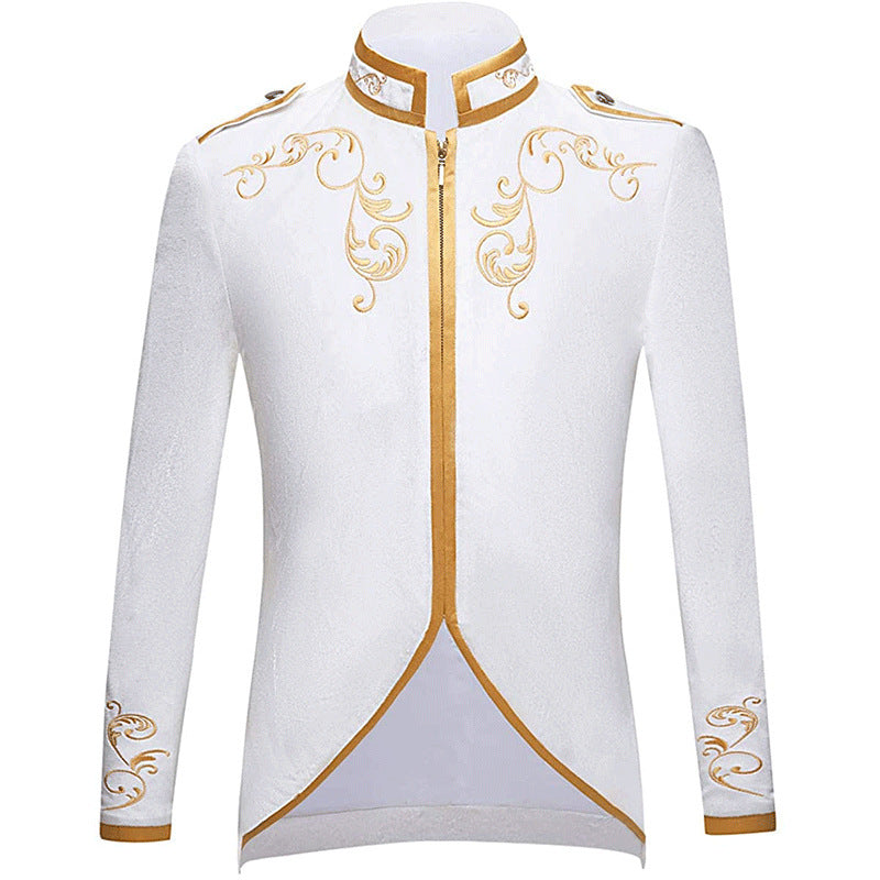 Prince Medieval Court Style Jacket Embroidered Suit Men Performance Coat - AwwwCos