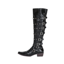 Punk Gothic Cowboy Shoes Pointed Toe Women Rivet Long Boots - AwwwCos