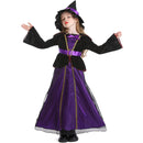 Purple Witch Long Cloak Dress Hat Kids Cosplay Costume - AwwwCos