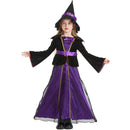 Purple Witch Long Cloak Dress Hat Kids Cosplay Costume - AwwwCos