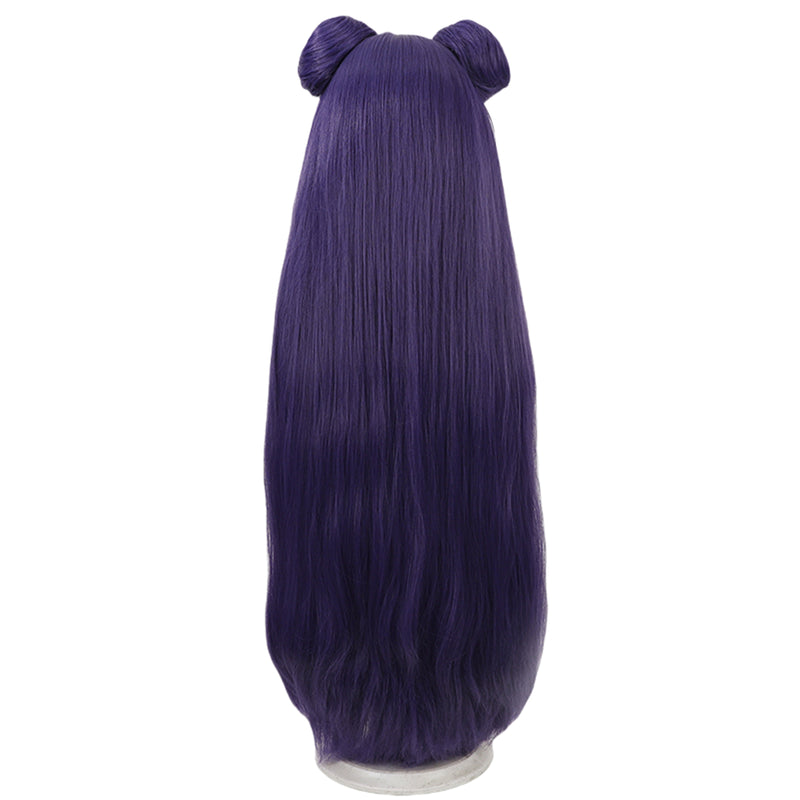 Ranma ½ Shampoo Cosplay Wig Purple Straight Hair With Circle Buns