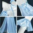 Re:Zero Starting Life in Another World Emilia Cosplay Costume Blue Party Dress