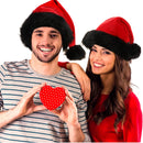 Red Christmas Warm Adult Hat Black Plush Hat Props Accessory - AwwwCos