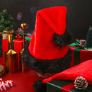 Red Christmas Warm Adult Hat Black Plush Hat Props Accessory - AwwwCos