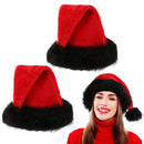 Red Christmas Warm Adult Hat Black Plush Hat Props Accessory - AwwwCos