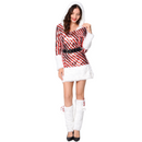 Red Striped Women Christmas Party Costume Performance Dress