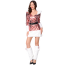 Red Striped Women Christmas Party Costume Performance Dress