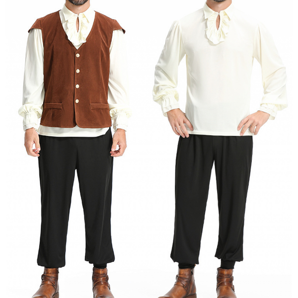 Renaissance Age Medieval Pirate Knight Bloodsucking Cosplay Costume
