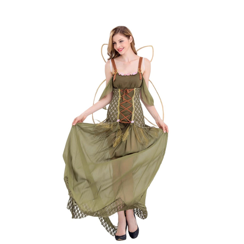 Renaissance Elf Cosplay Costume Ren Faire Dress Wings Women Outer Garment - AwwwCos