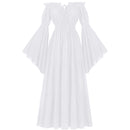 Renaissance Faire Costume Women Off Shoulder Long Bell Sleeve Dress - AwwwCos