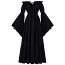 Renaissance Faire Costume Women Off Shoulder Long Bell Sleeve Dress - AwwwCos