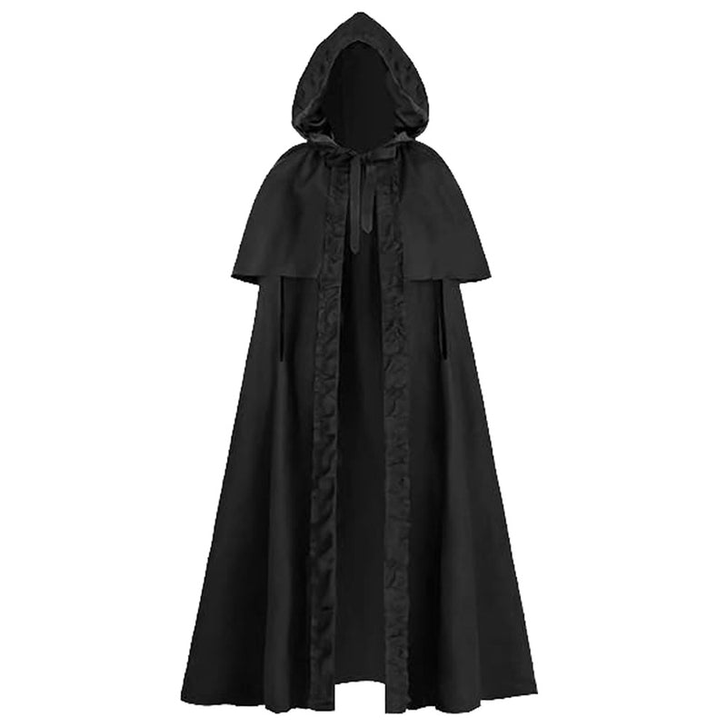 Renaissance Hooded Cape Medieval Hobbit Halloween Ruffles Cloak - AwwwCos