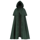 Renaissance Hooded Cape Medieval Hobbit Halloween Ruffles Cloak - AwwwCos