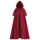 Renaissance Hooded Cape Medieval Hobbit Halloween Ruffles Cloak - AwwwCos