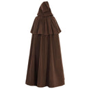 Renaissance Hooded Cape Medieval Hobbit Halloween Ruffles Cloak - AwwwCos