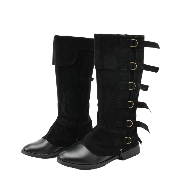 Renaissance Medieval Pirate Viking Cosplay Accessory Suede Leather Boots Covers - AwwwCos