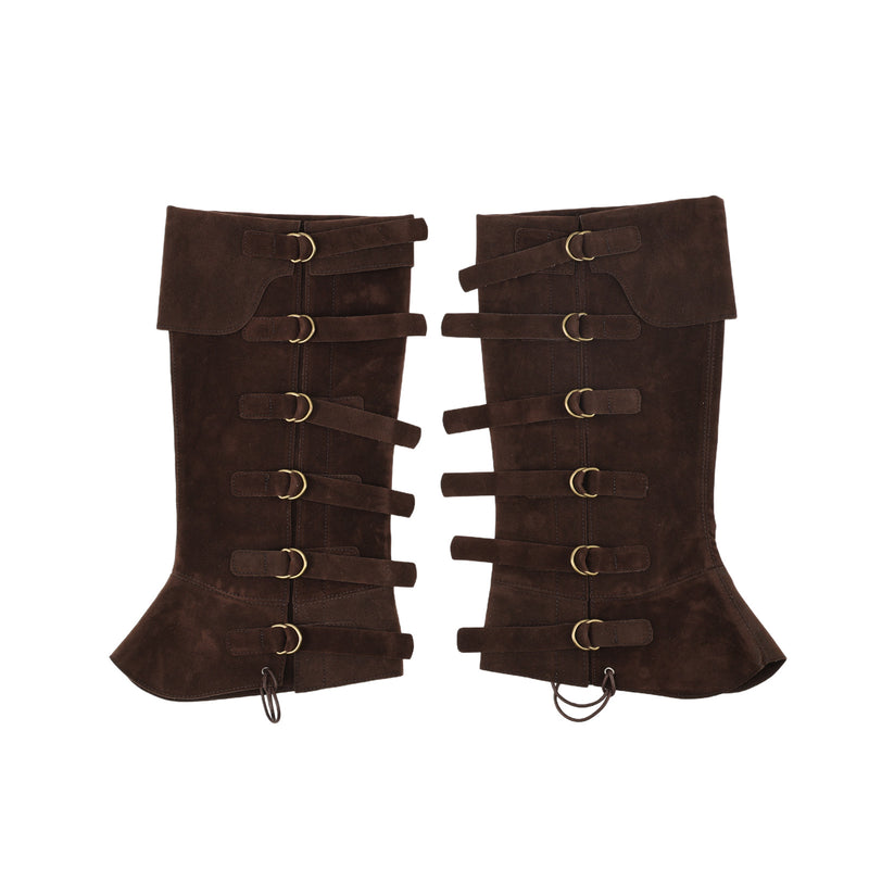 Renaissance Medieval Pirate Viking Cosplay Accessory Suede Leather Boots Covers - AwwwCos