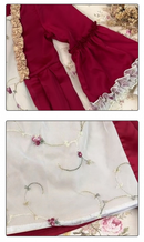 Renaissance Medieval Scarlet Darkness Girl Cosplay Fairy Floral Dress