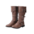 Renaissance Men High Knee PU Medieval Viking Pirate Cosplay Shoes - AwwwCos