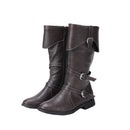 Renaissance Men High Knee PU Medieval Viking Pirate Cosplay Shoes - AwwwCos