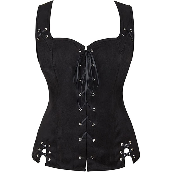 Renaissance Steampunk Pirate Vest Medieval Suede Lace-Up Vest
