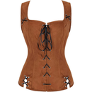 Renaissance Steampunk Pirate Vest Medieval Suede Lace-Up Vest - AwwwCos