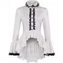 Renaissance Victorian Medieval Lolita Lotus Ruffle Elegant Dressy Women Top - AwwwCos