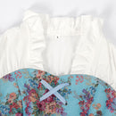 Renaissance Women Medieval Cosplay Fairy Floral Corset Dress ﻿ - AwwwCos