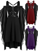 Renaissance Women Medieval Victorian Lace Up Peasant Gothic Witch Dress - AwwwCos