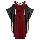 Renaissance Women Medieval Victorian Lace Up Peasant Gothic Witch Dress - AwwwCos