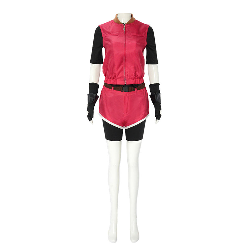 Resident Evil Claire Redfield Cosplay Costume Red Vest Shorts for Summer Cool Outfit Halloween Set