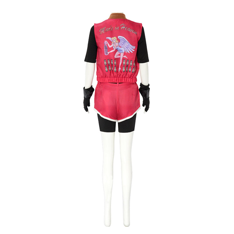 Resident Evil Claire Redfield Cosplay Costume Red Vest Shorts for Summer Cool Outfit Halloween Set