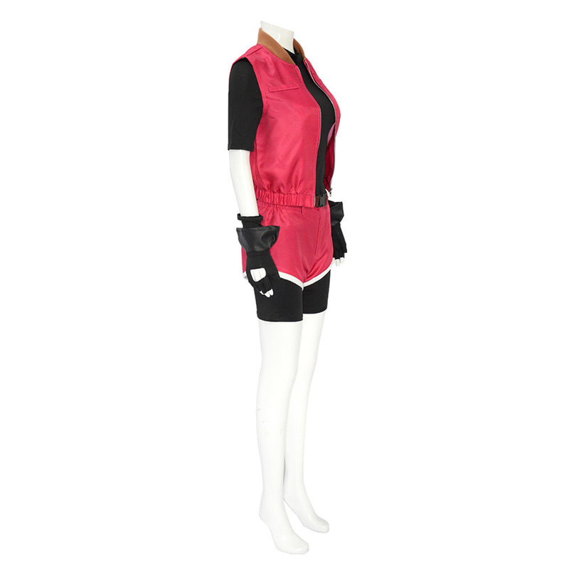Resident Evil Claire Redfield Cosplay Costume Red Vest Shorts for Summer Cool Outfit Halloween Set