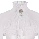 Retro Royal Court Horn Long-Sleeved Gothic Interior Ruffles Lace Shirt - AwwwCos