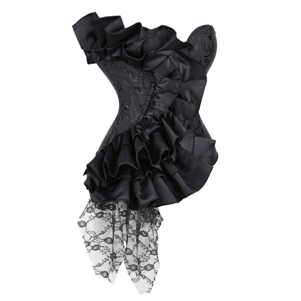 Retro Vintage Victorian Floral Brocade Overbust Corset Bustier
